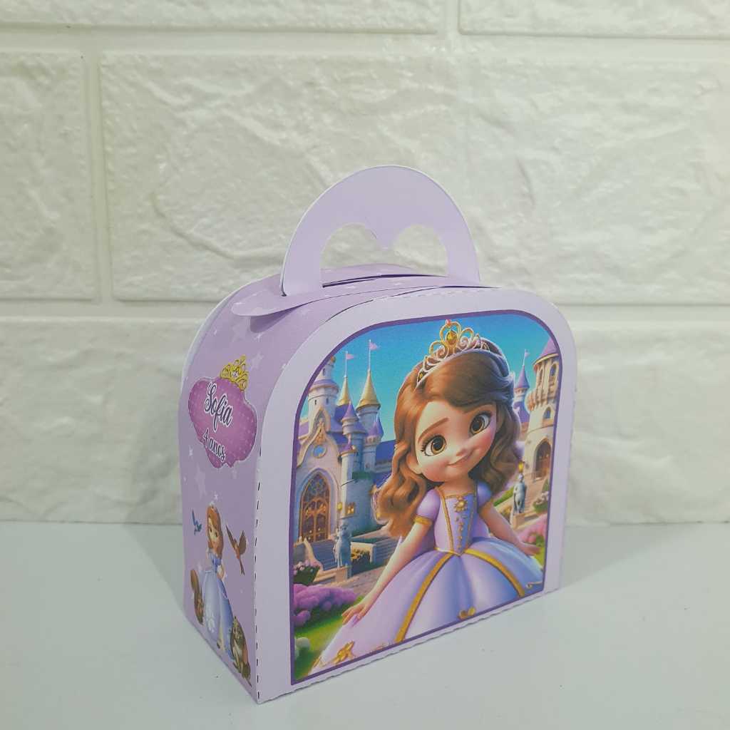 Lembrancinha Personalizada – Caixinha Maletinha Tema Princesa Sofia