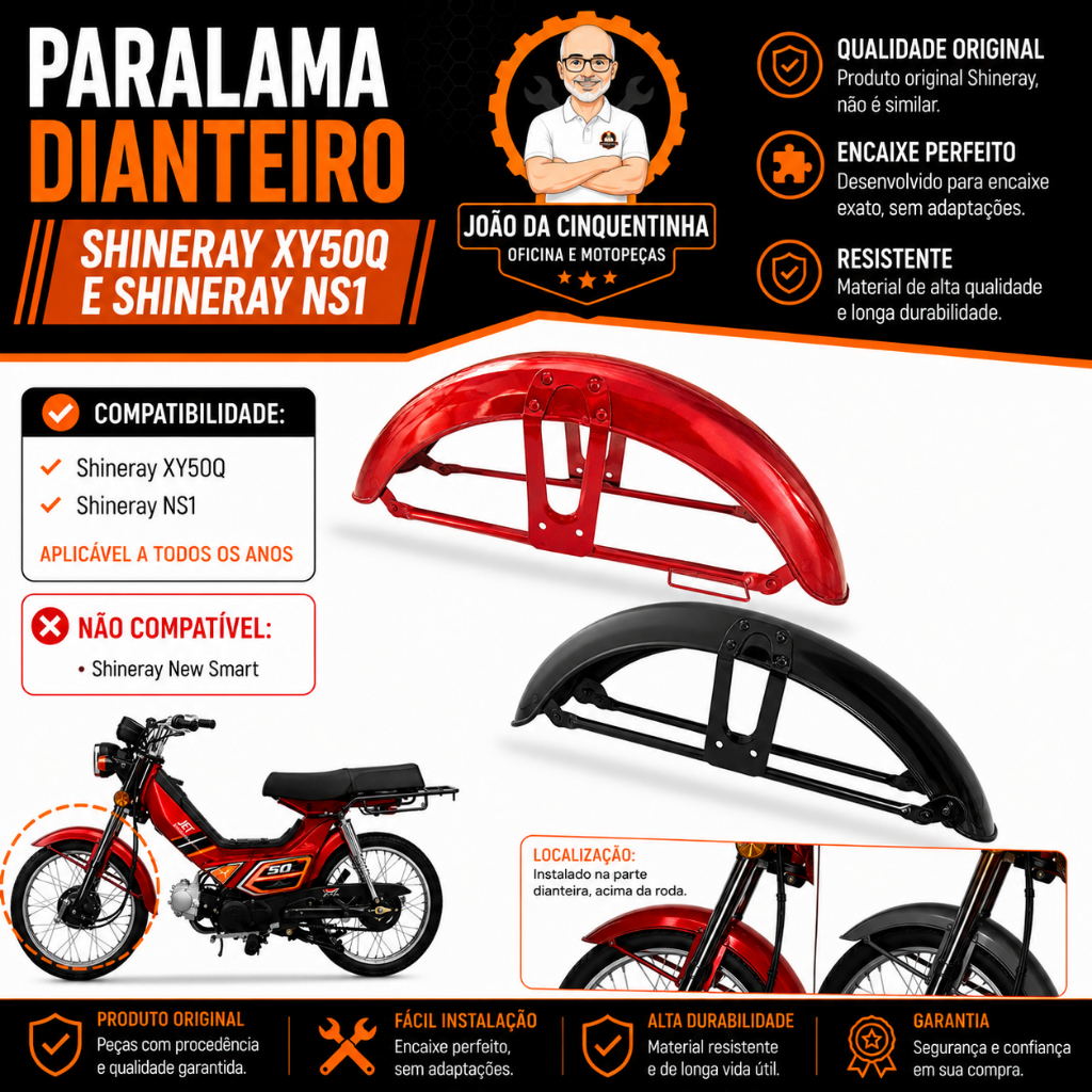 Paralama Dianteiro Shineray XY50Q Shineray NS1 50cc