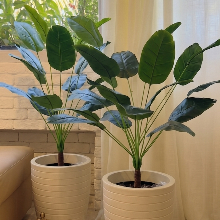 Kit 2 Planta Bananeira Artificial 100cm a 190cm Sem Vaso Decoração