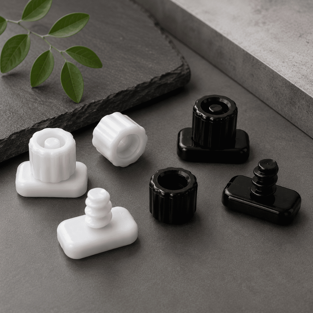 Kit Terminal Trava para Trilho Suíço Max e Varão Wave Cortina Plástico Resistente