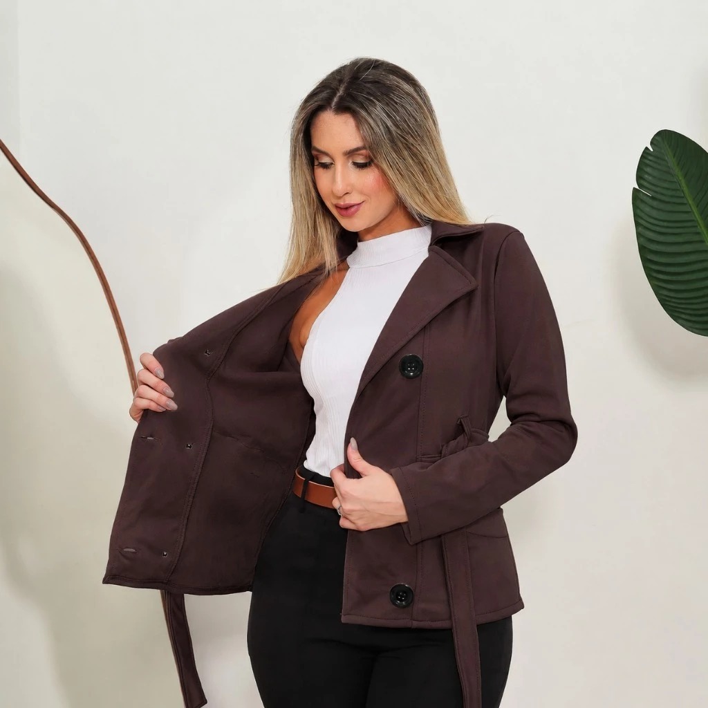 Casaco moletom de Botões Feminino Subretufo Curto de Frio Oferta Quentinho Moda Atual