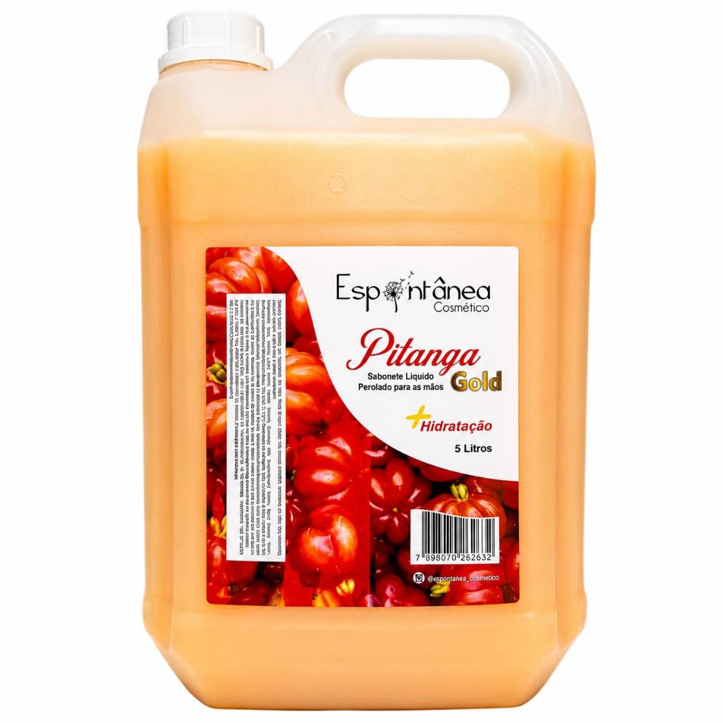 Sabonete Líquido Perolado Gold Pitanga 5 Litros Premium Aloe Vera Hidratante Rende Muito