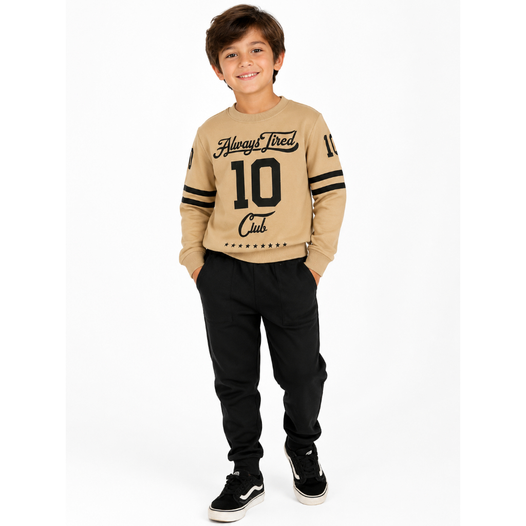Conjunto Moletom Infantil Masculino Casaco Estampado Calça Jogger