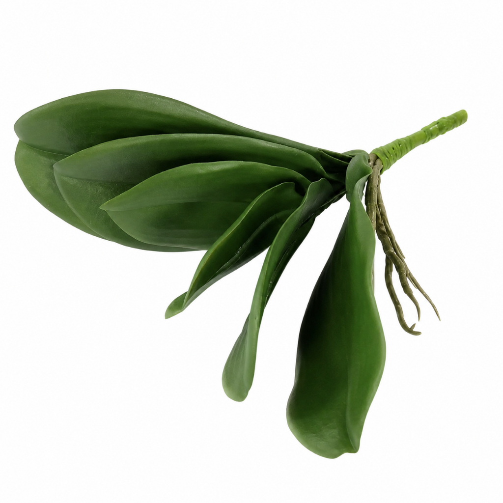 KIT 4 Folhas de orquídea artificiais decorativas 20cmx15cm- fl-733