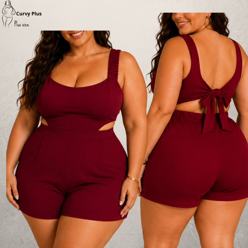 Macaquinho Plus Size Soltinho Fenda Lateral Macaquinho Plus Size Feminino Macaquito Plus Size Feminino Macaquinho Plus