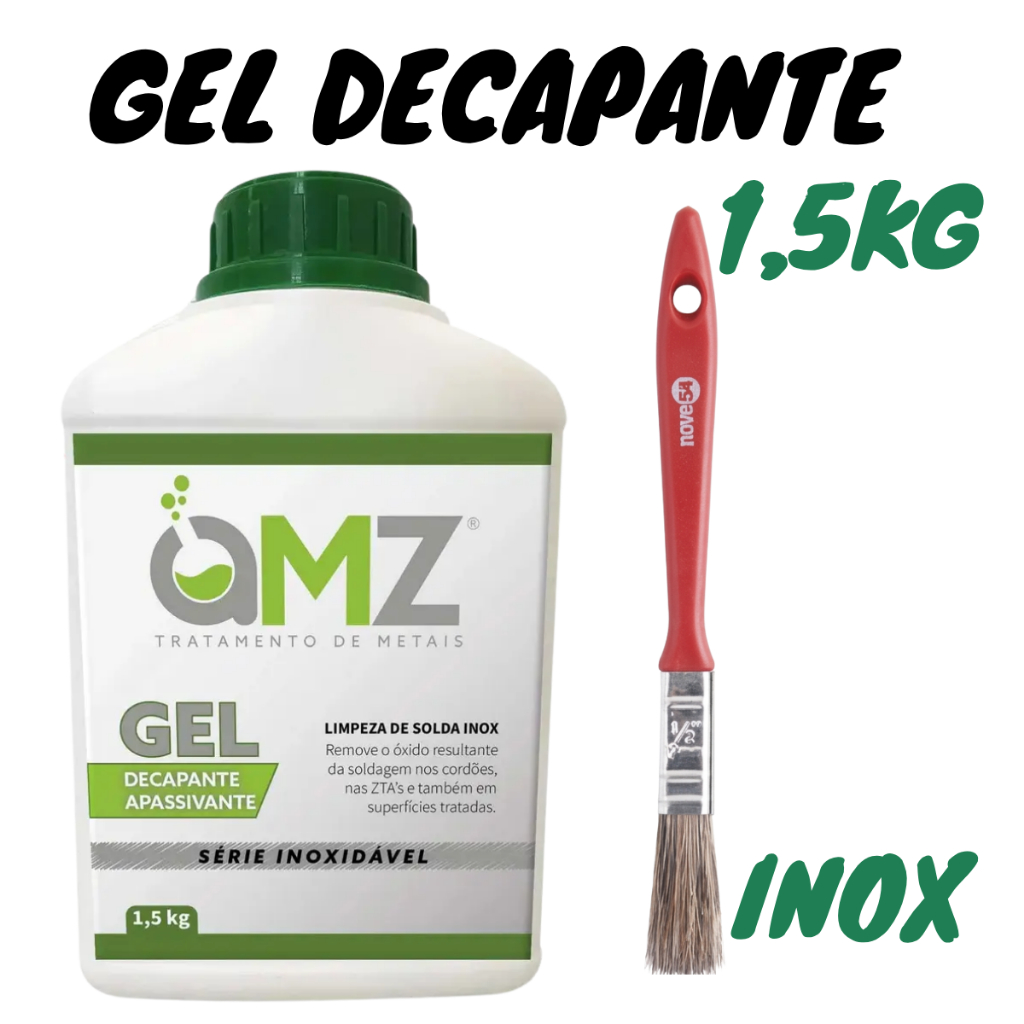 Gel Decapante Amazonia 1,5kg Limpa Inox Pincel Brinde