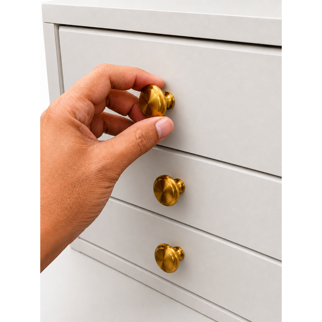 Puxador Metal Ponto Dourado Bolinha Redondo Puxador De Gaveta Armários Cristaleiras Portas