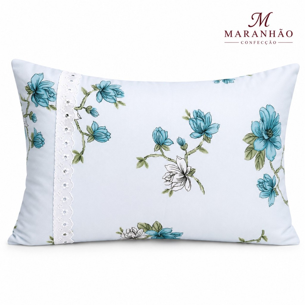 Kit 6 Fronhas Decorativas 50x70 com Zíper Bordado Inglês Tecido Macio Luxo — imagem 2 de 2