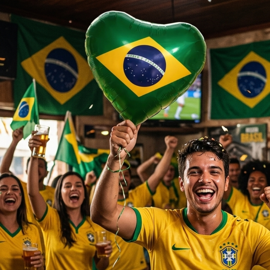 Balões Brasil Copa do Mundo 4, 8, 12 ou 20 Escolha a Quantidade Decoração para Festas Bar Hexa Seleção Brasileira Balão