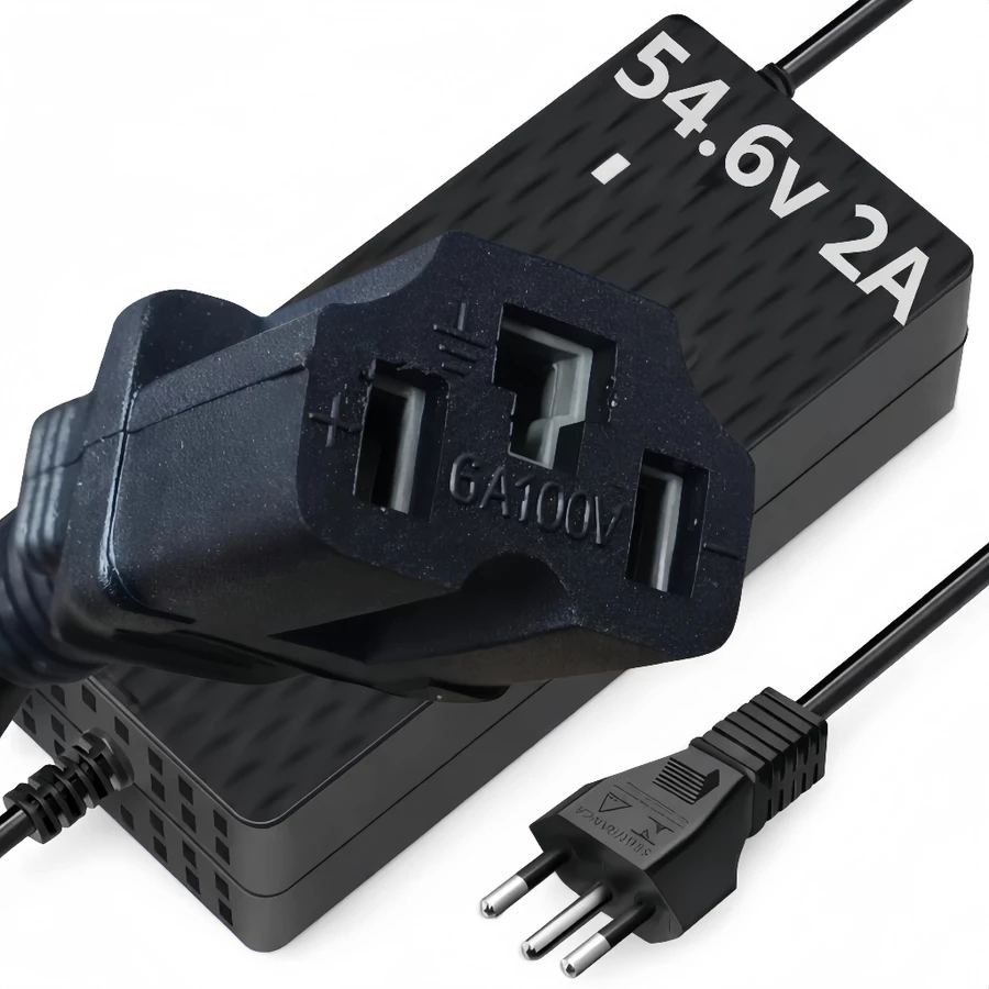 Carregador 54.6V 2A para Patinete Elétrico 48V Bivolt – Carregamento Rápido MTT-54602AP
