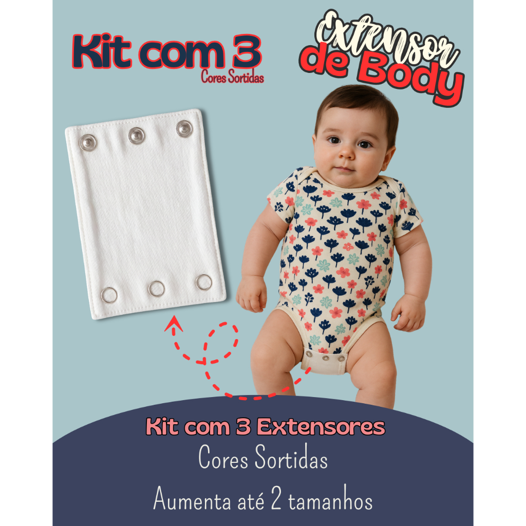Extensor de Body de bebê - Aumenta o tamanho