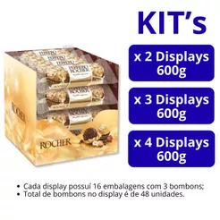 Kit - Caixas de Bombom Rocher Chocolate com avelã (16x3)