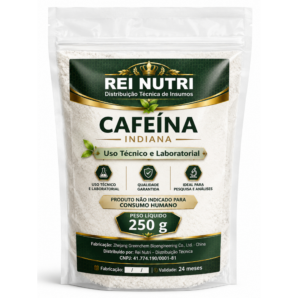 Cafeína Indiana 250g Uso Técnico Laboratorial Rei Nutri