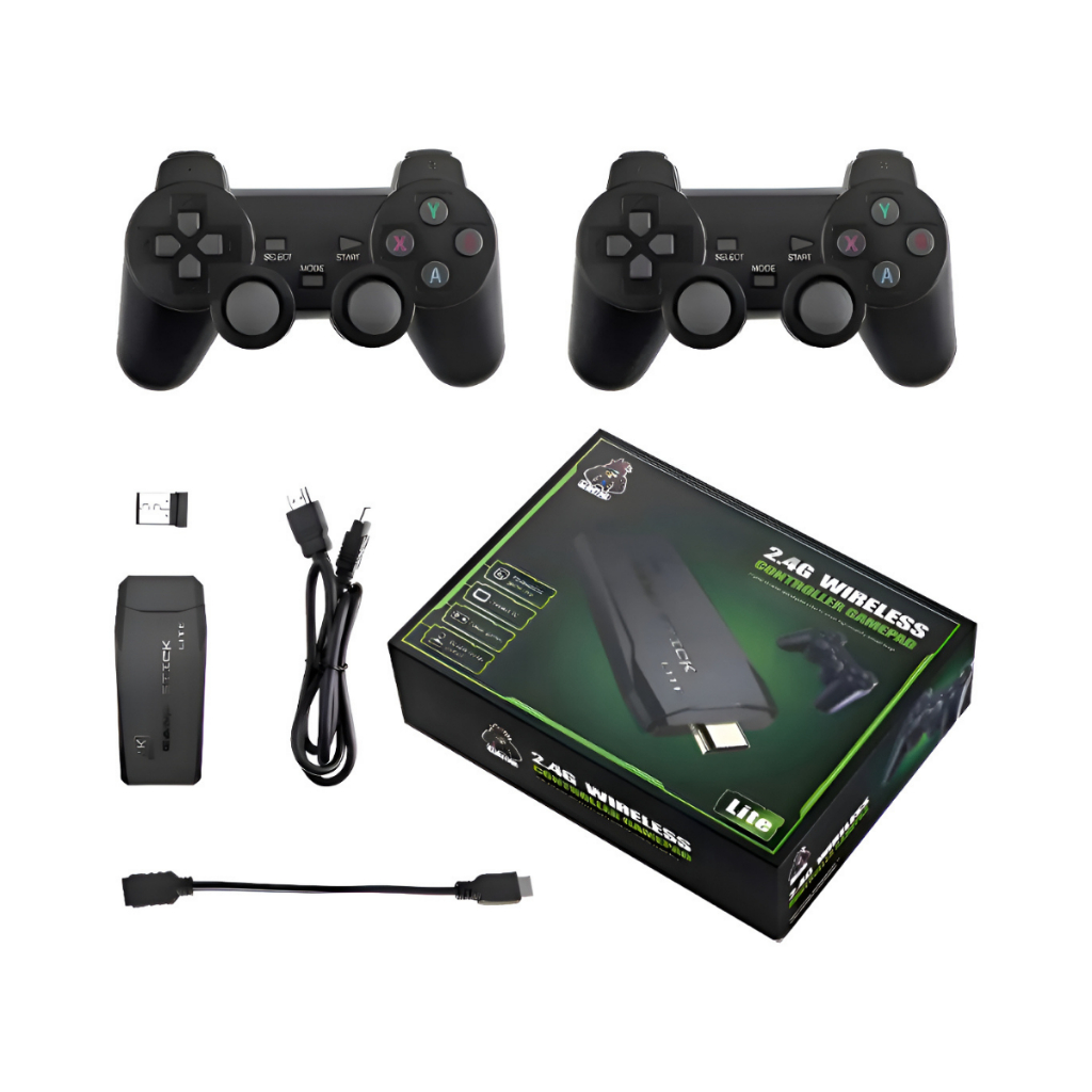 Usb Game Stick Portátil Retro 2 Controles + 20mil Jogos Preto