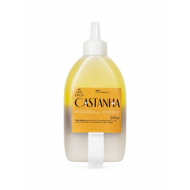 Refil Óleo Trifásico Natura Ekos Castanha 200ml – Nutrição e Hidratação para a Pele