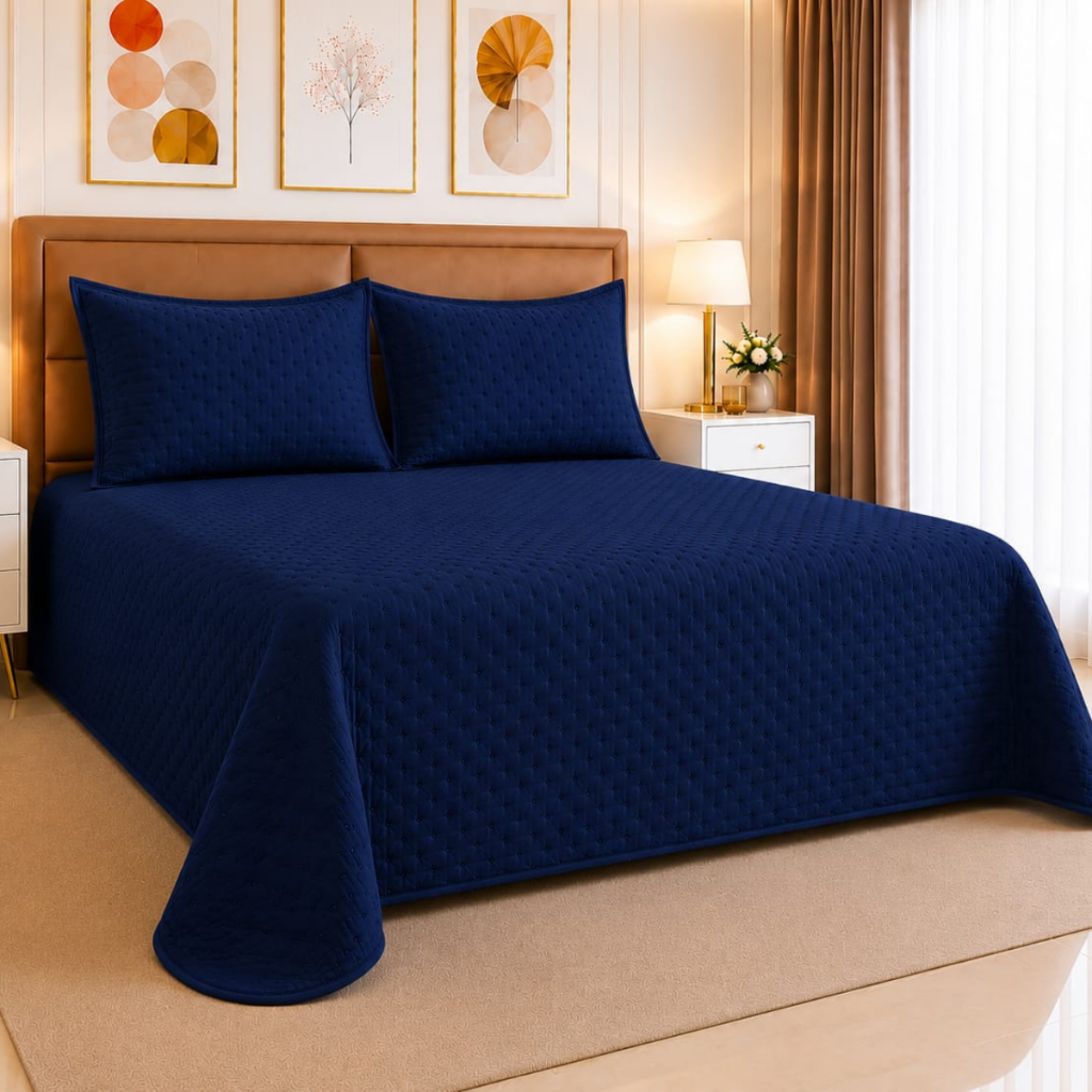 Cobre Leito Colcha + Porta Travesseiro 400 Fios Dupla Face Decoração Cama Casal Queen King Solteiro.