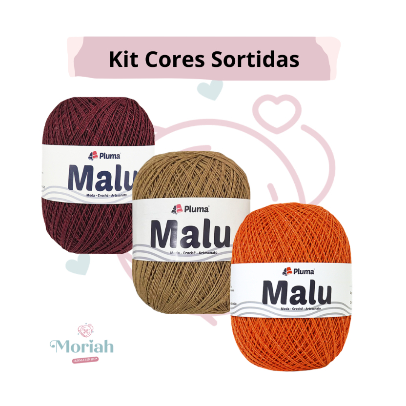 Kit 3 Unid Fio/Linha MALU nº2 - Tex 295 - Ideal para barrados e vestuários com lindas cores!