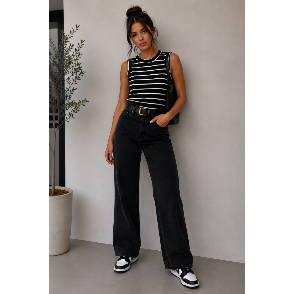 Blusas Femininas Caneladas Listradas Baby Look e Regata Tamanho Único Moda Casual Confortável Tendência 2026