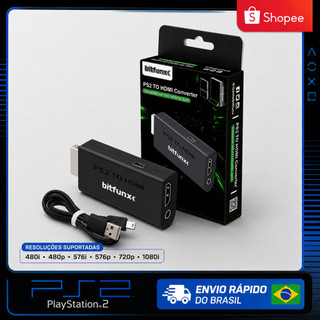Conversor Bitfunx HDMI para PS2 Compatível PS2 Fat e Slim Qualidade de Imagem para TV HDMI