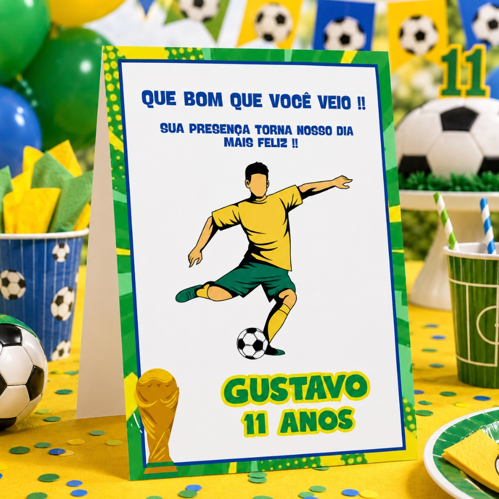 10 a 40 Plaquinha Agradecimento Futebol Personalizada Mesa Convidados Aniversário Lembrancinha