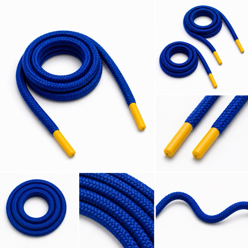 Cordão de Algodão Trançado 10mm para Moletom/Blusa/ Calça/Shorts - 1,50m - O par - Ponteira Plástica bege