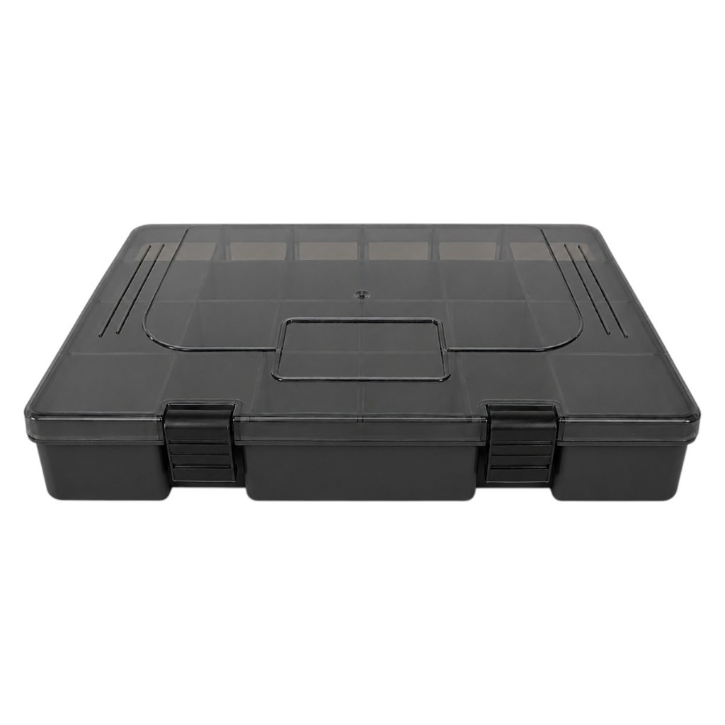ESTOJO PARA ISCA ARTIFICIAL BOX 30 FLUOR FUME TRAVA NA COR PRETA (PROTEJA SUAS ISCA DO SOL)