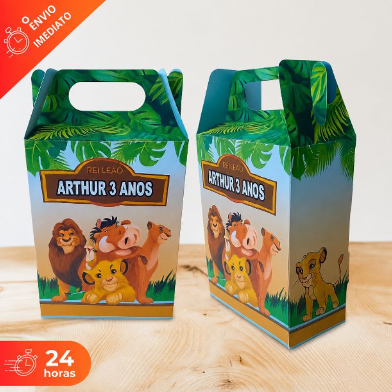 Caixa Maletinha Personalizada Rei Leão / Lembrancinha / Festa Infantil / Aniversário
