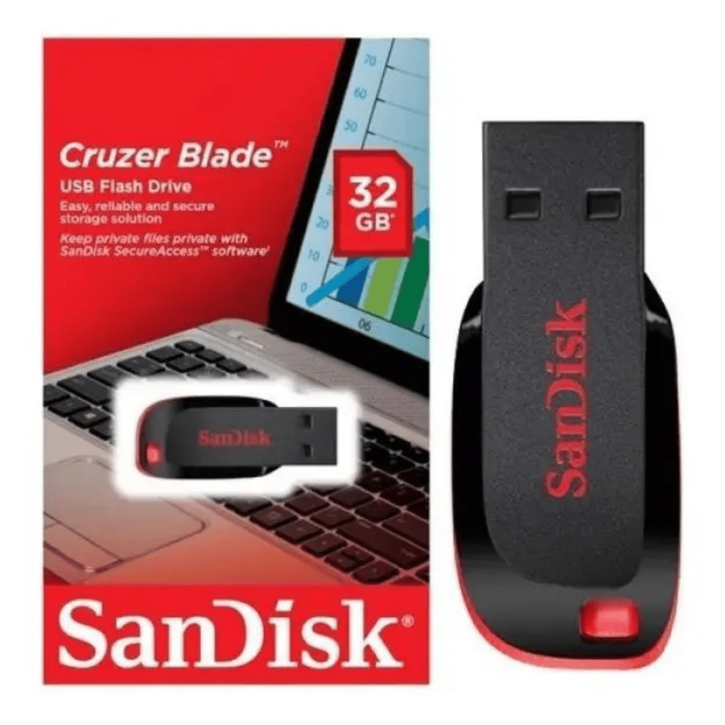 Pen Drive SanDisk Cruzer Blade 32 GB USB 2.0 Vermelho