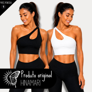 Kit Top Academia 2 Tops um Ombro Só com Bojo Removível Top Gota Fitness Suplex