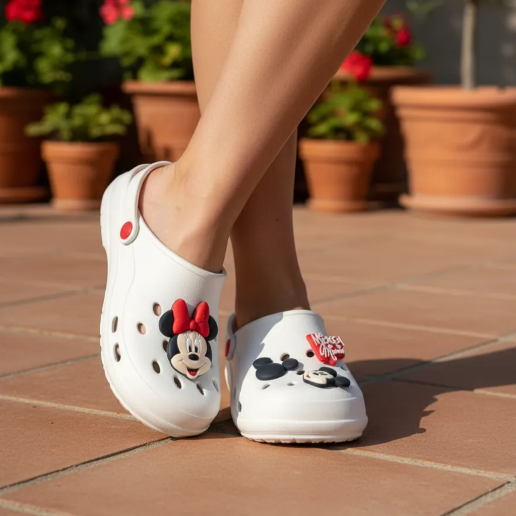 Sandália Feminina Zaxy Pins Mickey Minnie Disney Leve Macia Confortável Babuche Original Licenciada