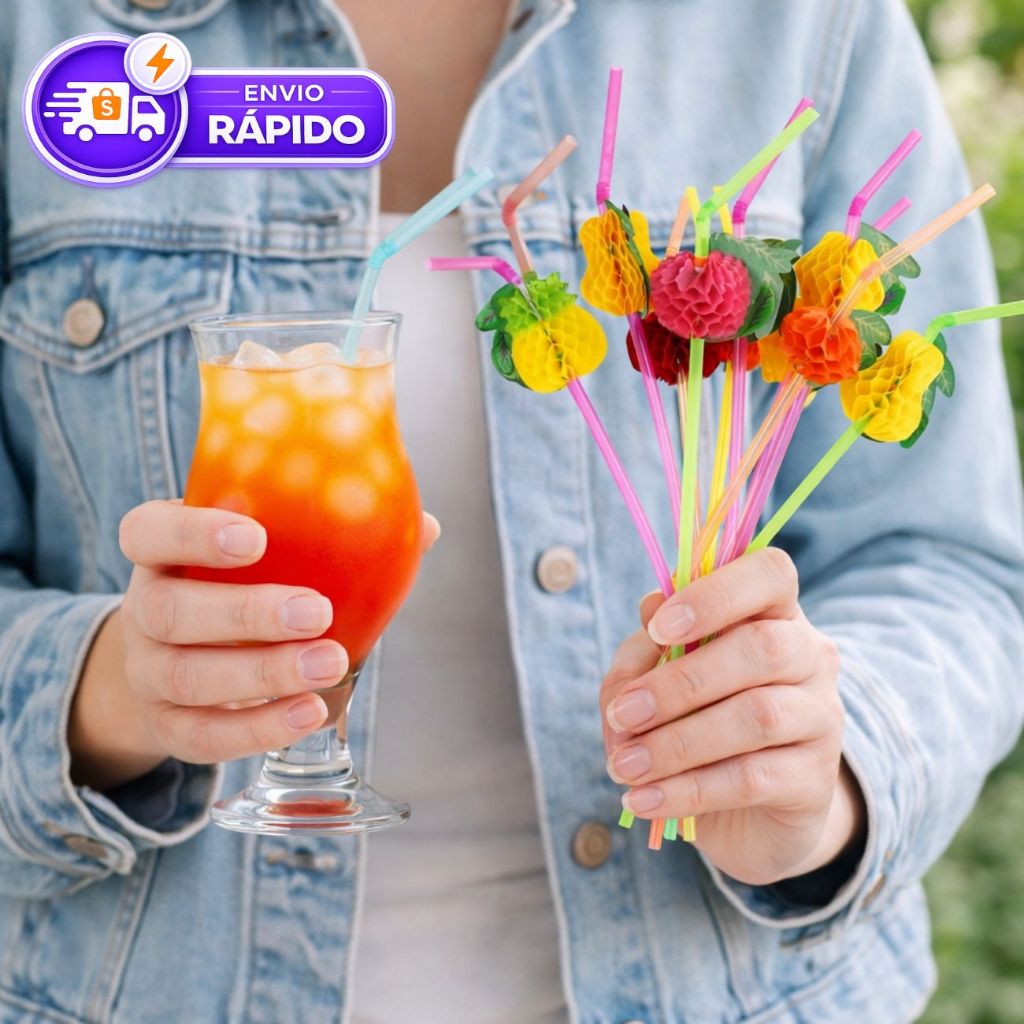 Canudos Sombrinha Guarda-chuva, Fruta 3D para Drinks Copo Festa tropical decoração