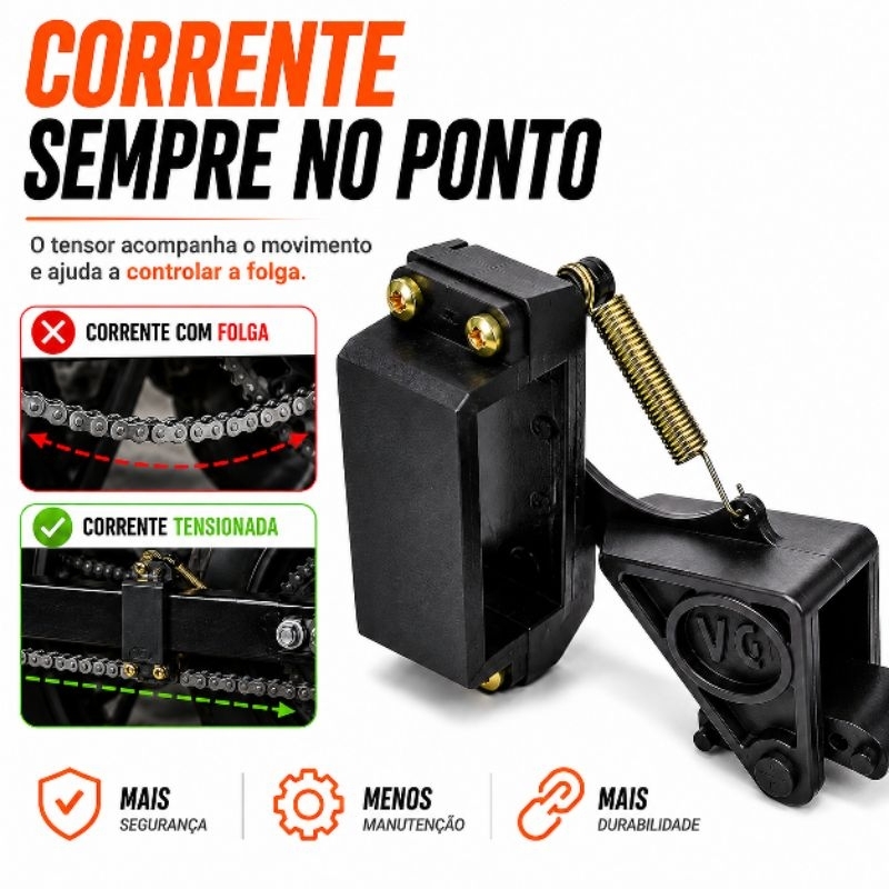 Tensor Esticador Corrente Tensionador Transmissão Moto Honda Titan Fan Yamaha Fazer Factor Biz