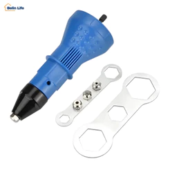 Kit Rebitador Eletrico Adaptador Mandril Para Furadeira Parafusadeira Automatico 4 Pontas