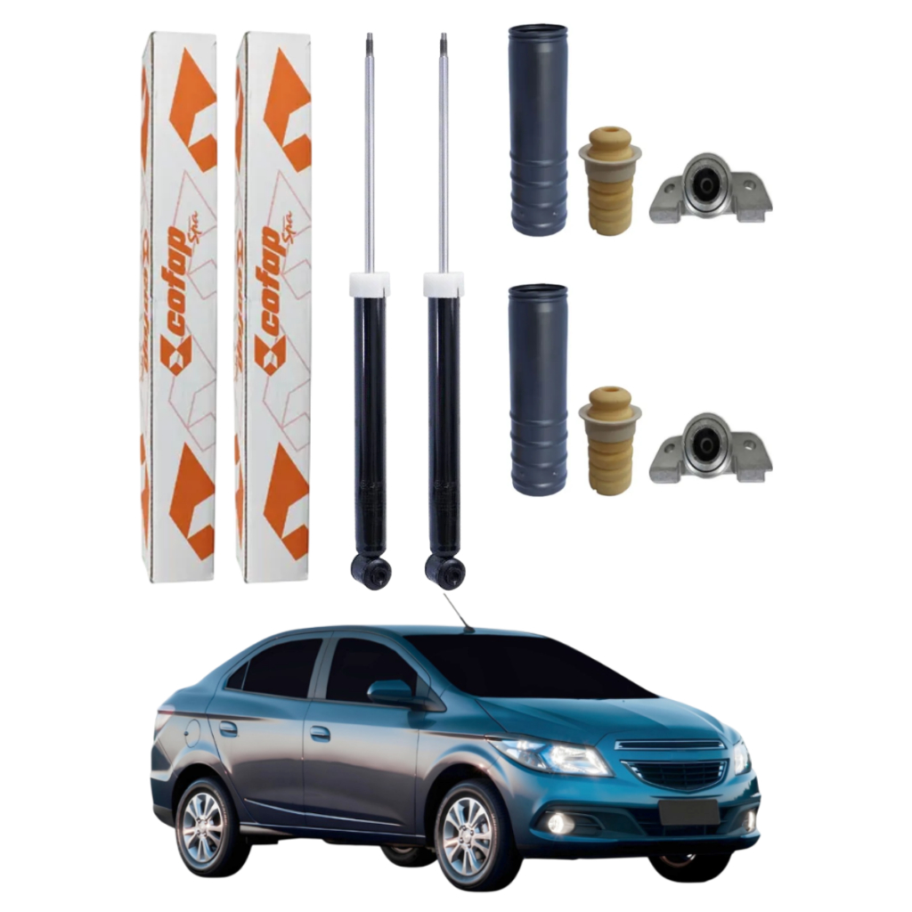 PAR AMORTECEDOR TRASEIRO PRISMA 2013 A 2020 ORIGINAL COFAP + KITS