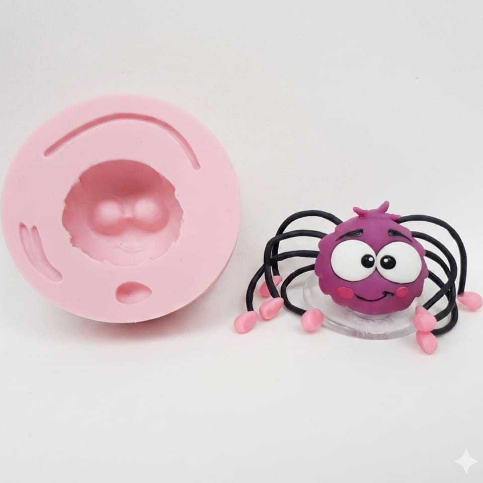 Molde Forma de Silicone Dona Aranha 3D - Turma Galinha Pintadinha - Biscuit Confeitaria Pasta Americana