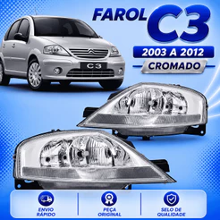 Farol C3 ANO 2003 2004 2005 2006 2007 2008 2009 2010 2011 2012 Cromado
