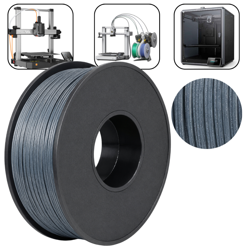 Filamento Masterprint PLA Prata Grafite 1kg 1.75mm Efeito Grafite Escuro P/ Maquete Arquitetura Protótipo 3D