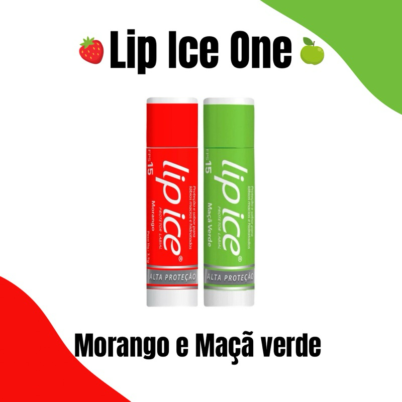 Hidratante Labial Lip Ice One Fps 15 Morango e Maçã verde