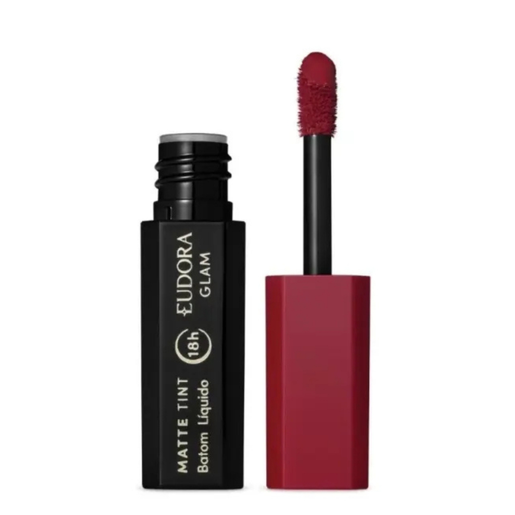 Batom Líquido Bordô Intenso Glam Matte Tint 1ml Eudora