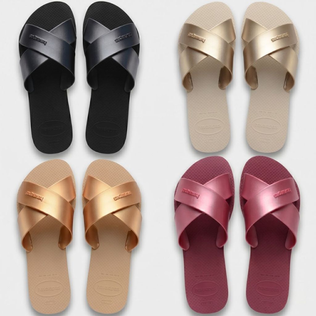 Rasteira Havaianas Aqua Metálica Feminina