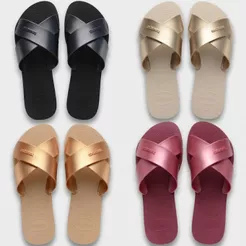 Rasteira Havaianas Aqua Metálica Feminina