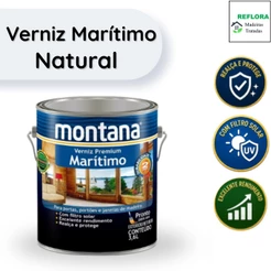 Verniz Premium Marítimo Natural 3,6L Montana Madeira Verniz para Madeira Brilhante Acetinado ou Fosco