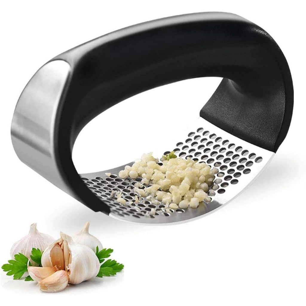 Amassador de Alho Inox Premium Triturador de Alho Manual Ergonômico e Resistente Fácil Limpeza Não Enferruja