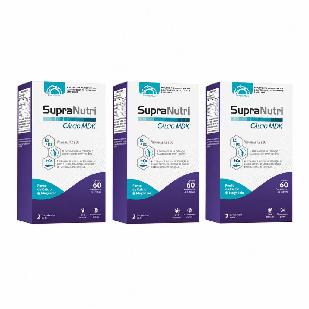 Vitamina Cálcio Mdk, Supranutri Cálcio Mdk Kit 3 C/ 60cpr