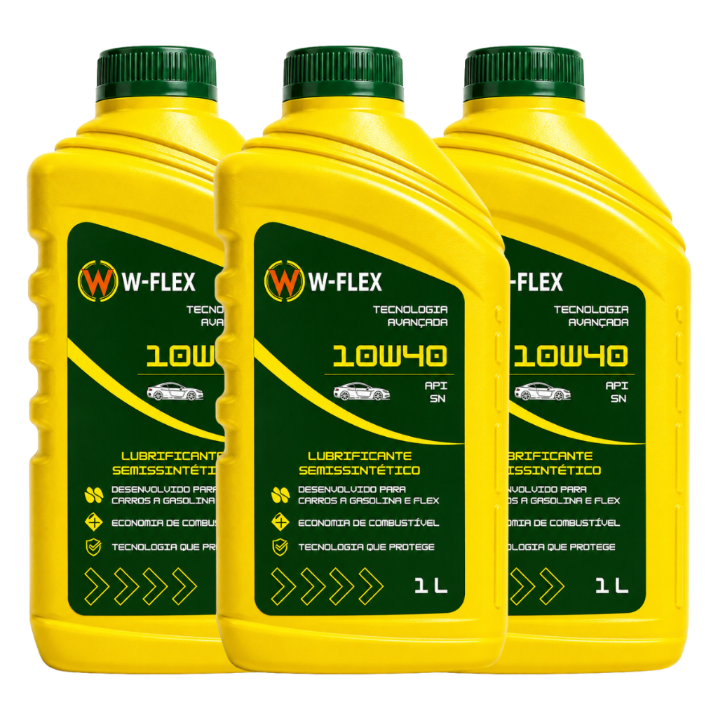 Kit 3 Óleos Motor W-Flex Sae 15w40 Api Sl Semi Sintético