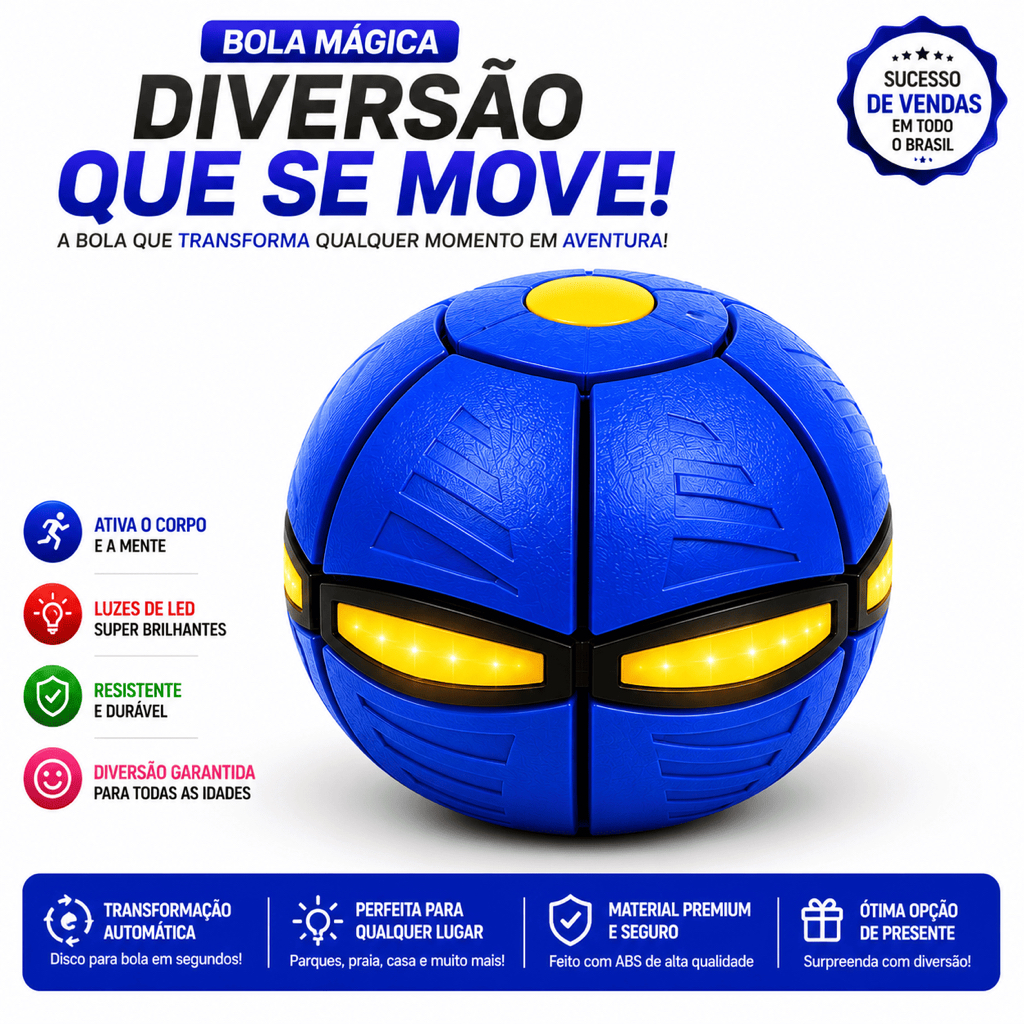 Brinquedo Pet e Infantil Bola Interativa Mágica Cachorro Bolinha Voadora Presente Bola Ufo Disco