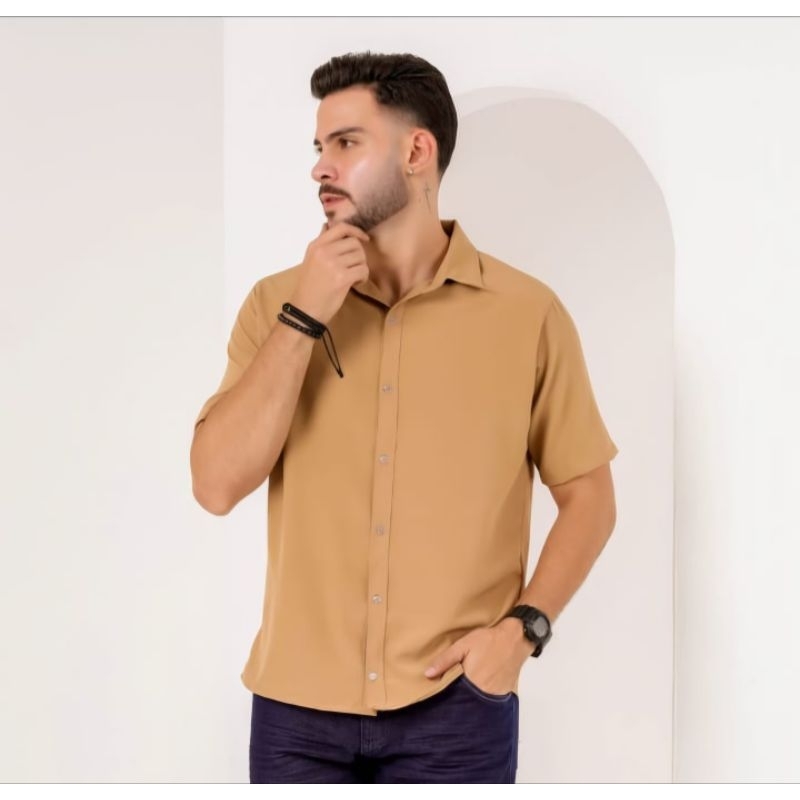 Camisas sociais masculinas manga curta slim,Casual,Modernas,Tecido confortável que não amassa. — imagem 2 de 2