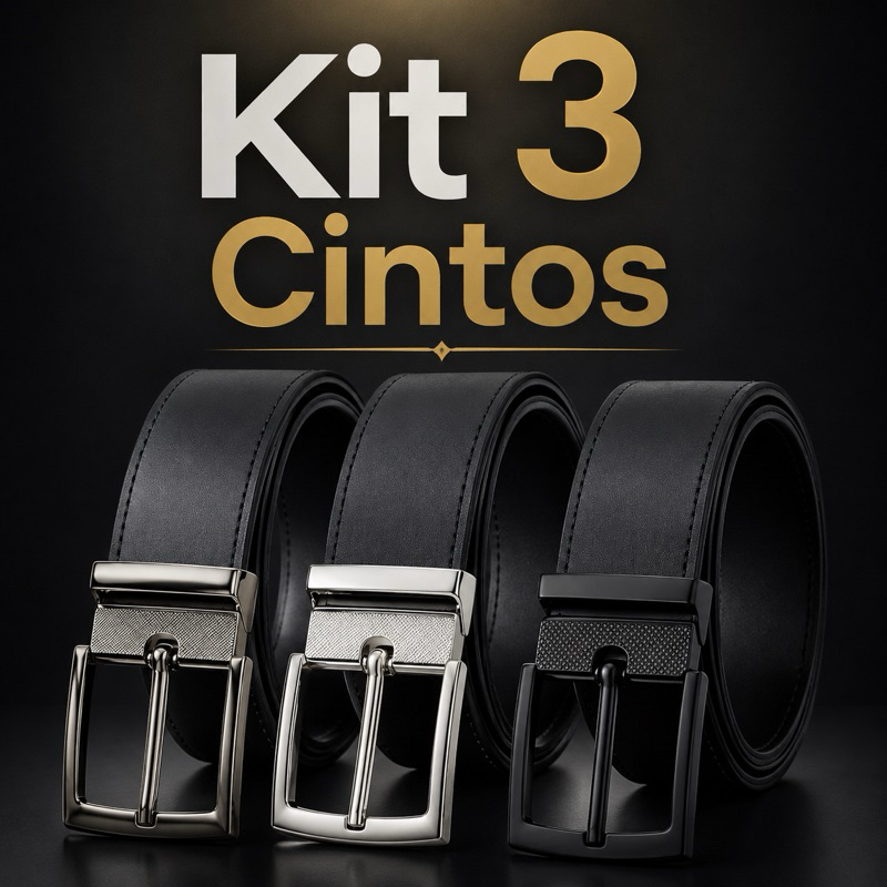 Cinto Masculino Couro Sintético Resistente Fivela Ajustável