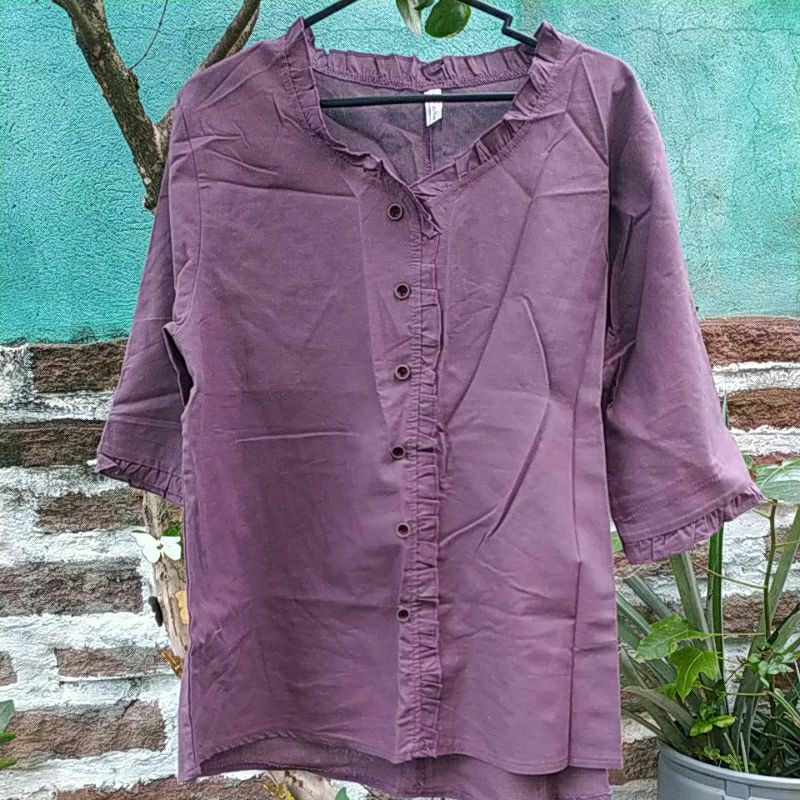 Camisa manga 3/4 nunca usada feminina roxa L- 38