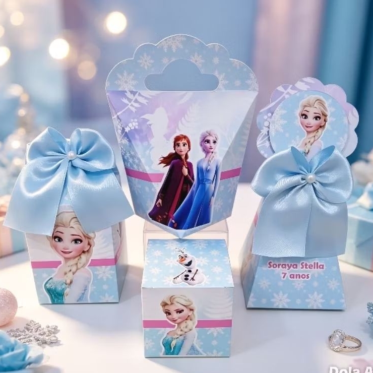 PEGUE E MONTE - Kit Festa Frozen Personalizado - Lembrancinha - Festa Infantil - Aniversário - Decoração